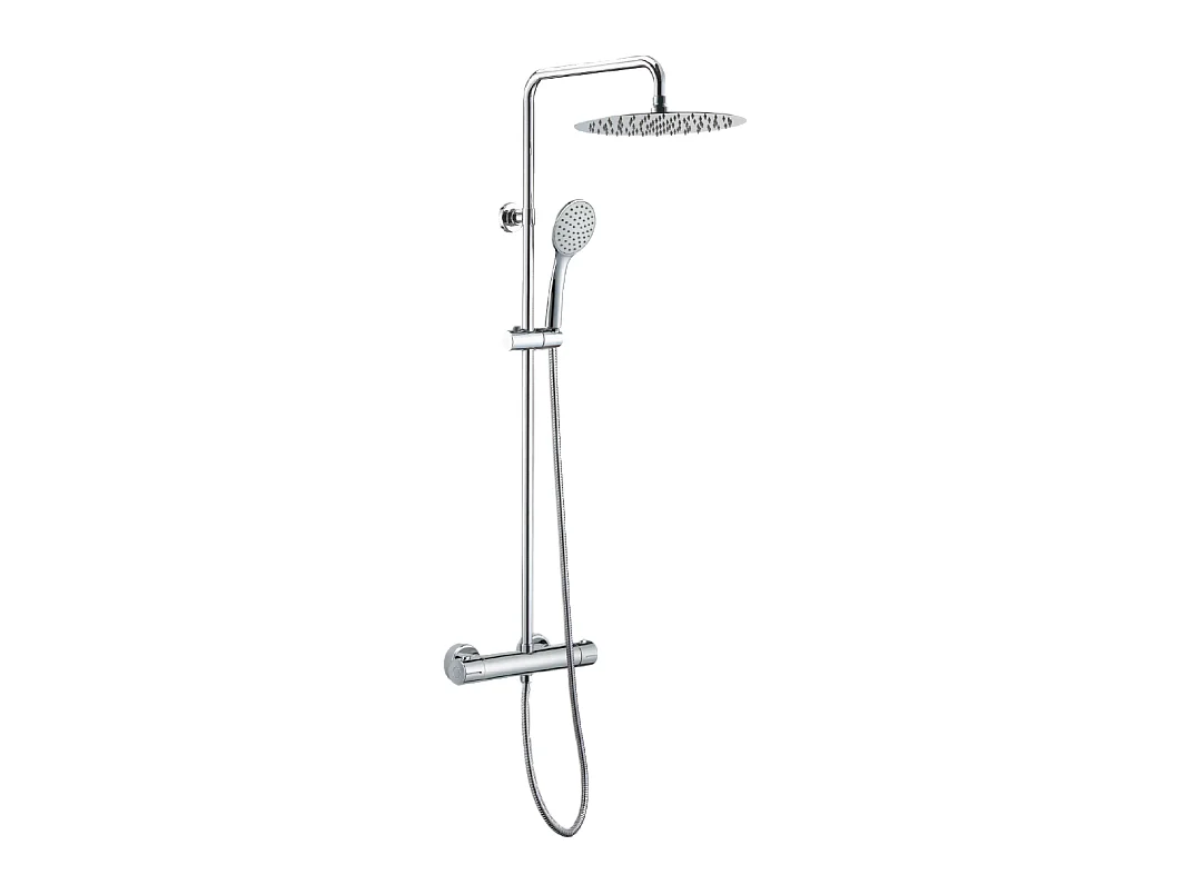 Coluna de duche cromada Allure com controlo termostático Essebagno