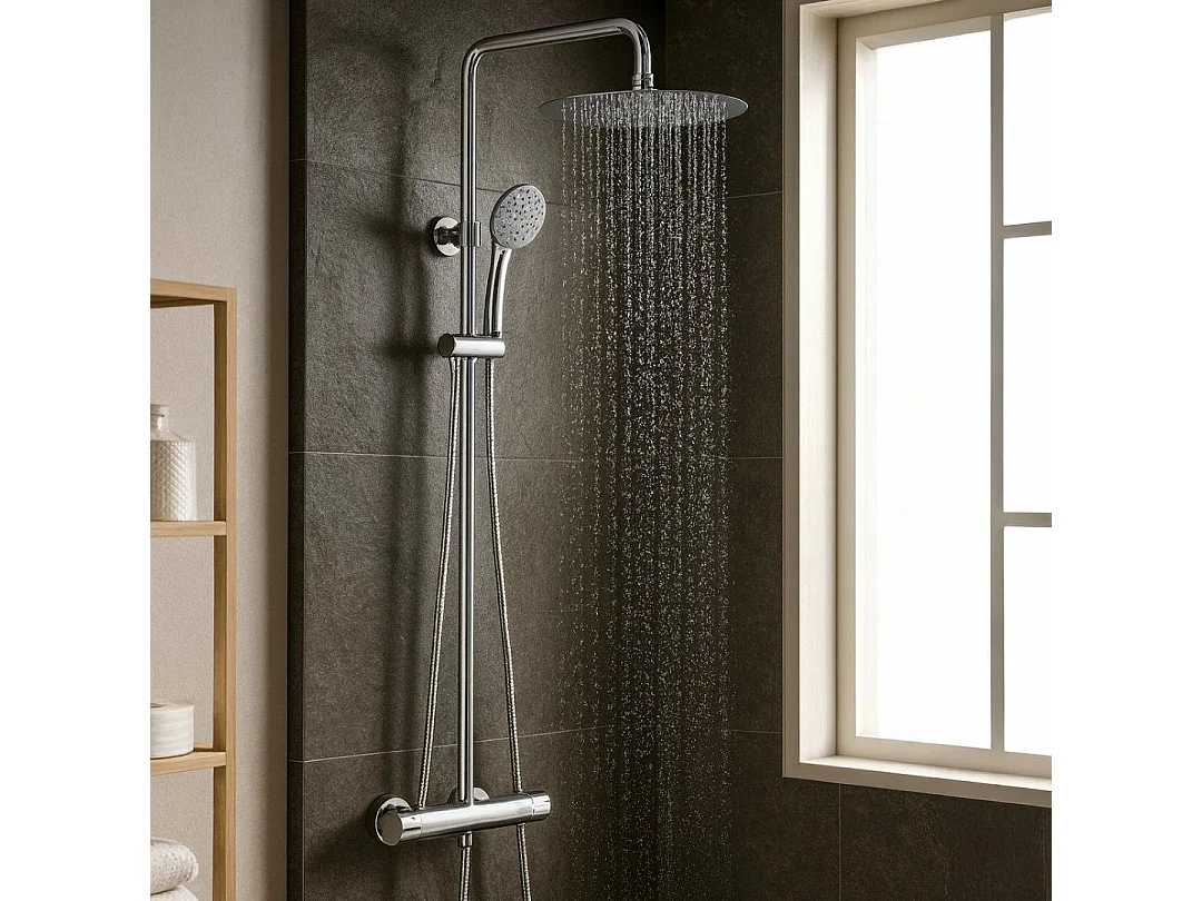 Allure thermostatische Duschsäule verchromt Essebagno