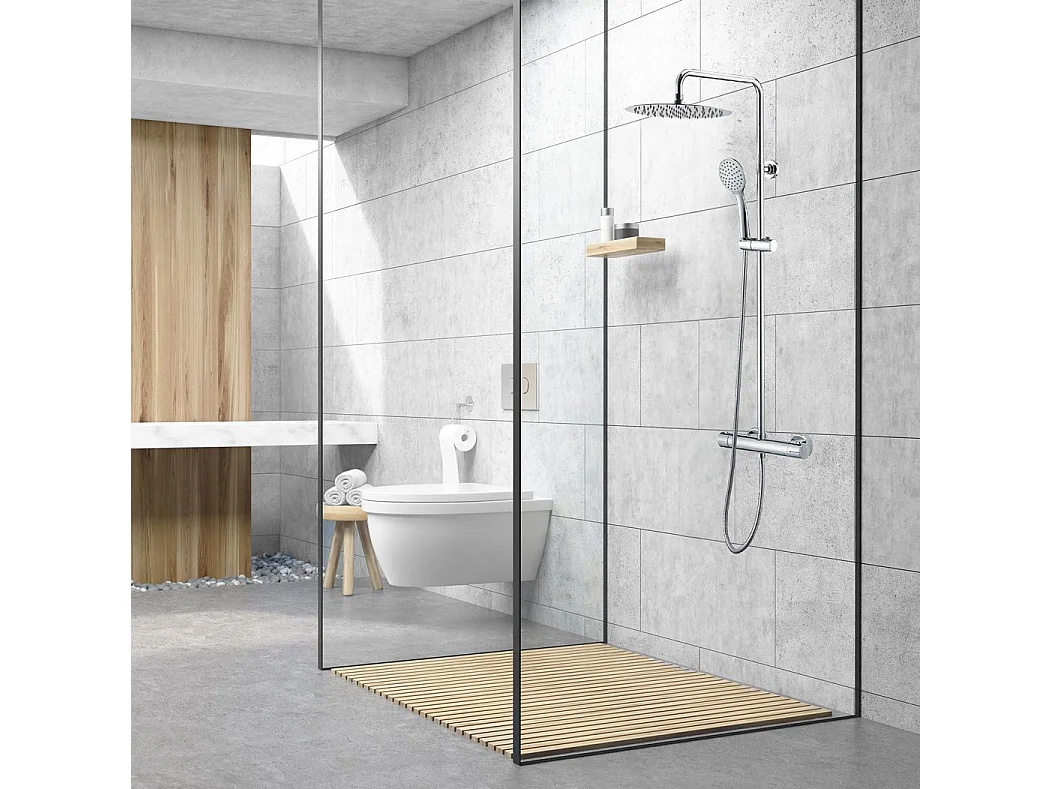 Allure thermostatische Duschsäule verchromt Essebagno