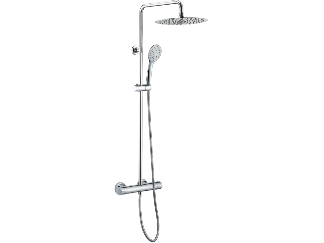 Coluna de duche cromada Allure com controlo termostático Essebagno