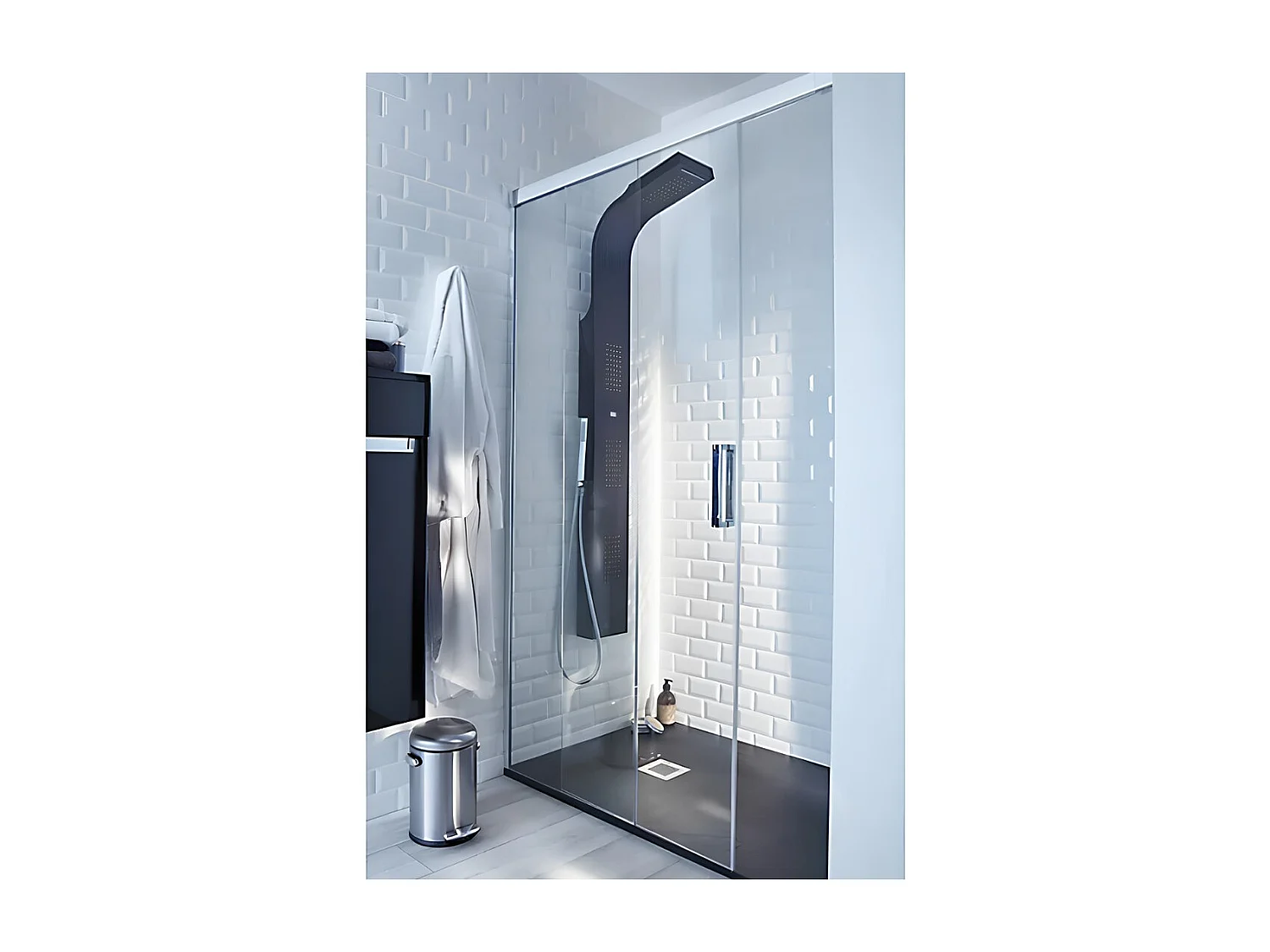 Essekaska panneau de douche hydromassant noir - Essebagno