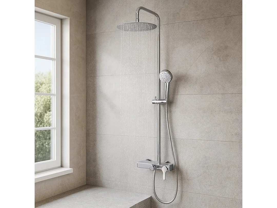 Waterbox II colonna doccia meccanica cromata Essebagno