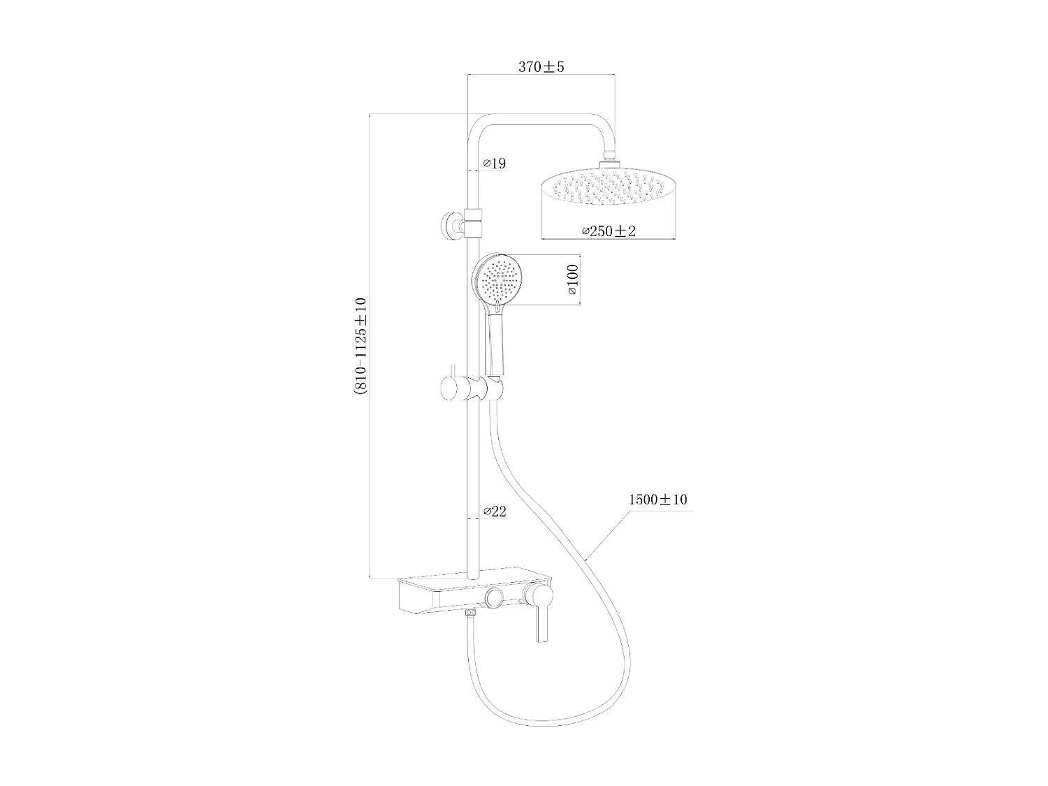 Waterbox II colonna doccia meccanica cromata Essebagno