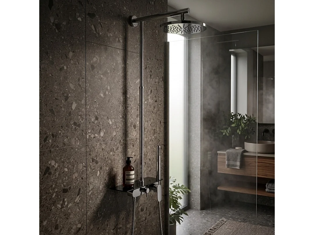 Apsara II mechanische douchekolom met chromen planchet - Essebagno