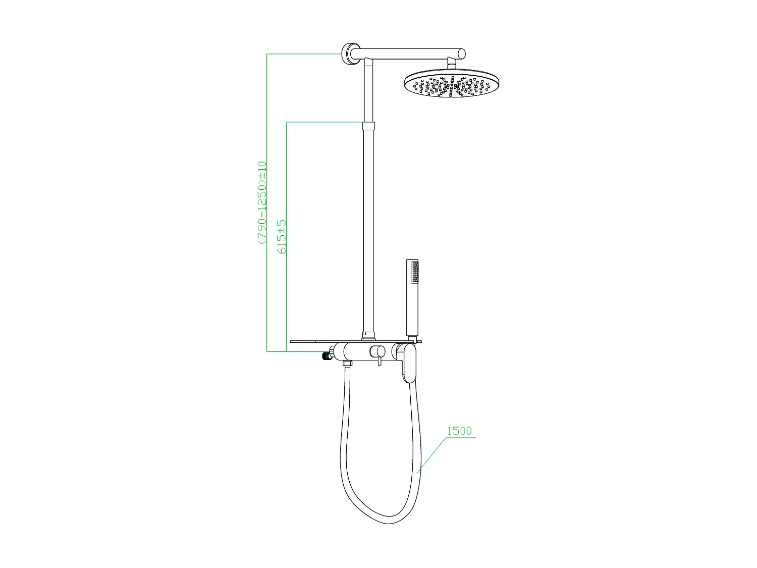 Apsara II columna de ducha mecánica con repisa cromada Essebagno
