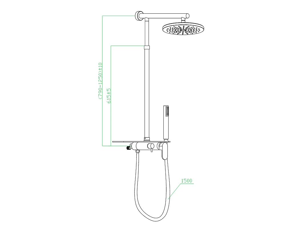 Apsara II mechanische douchekolom met chromen planchet - Essebagno
