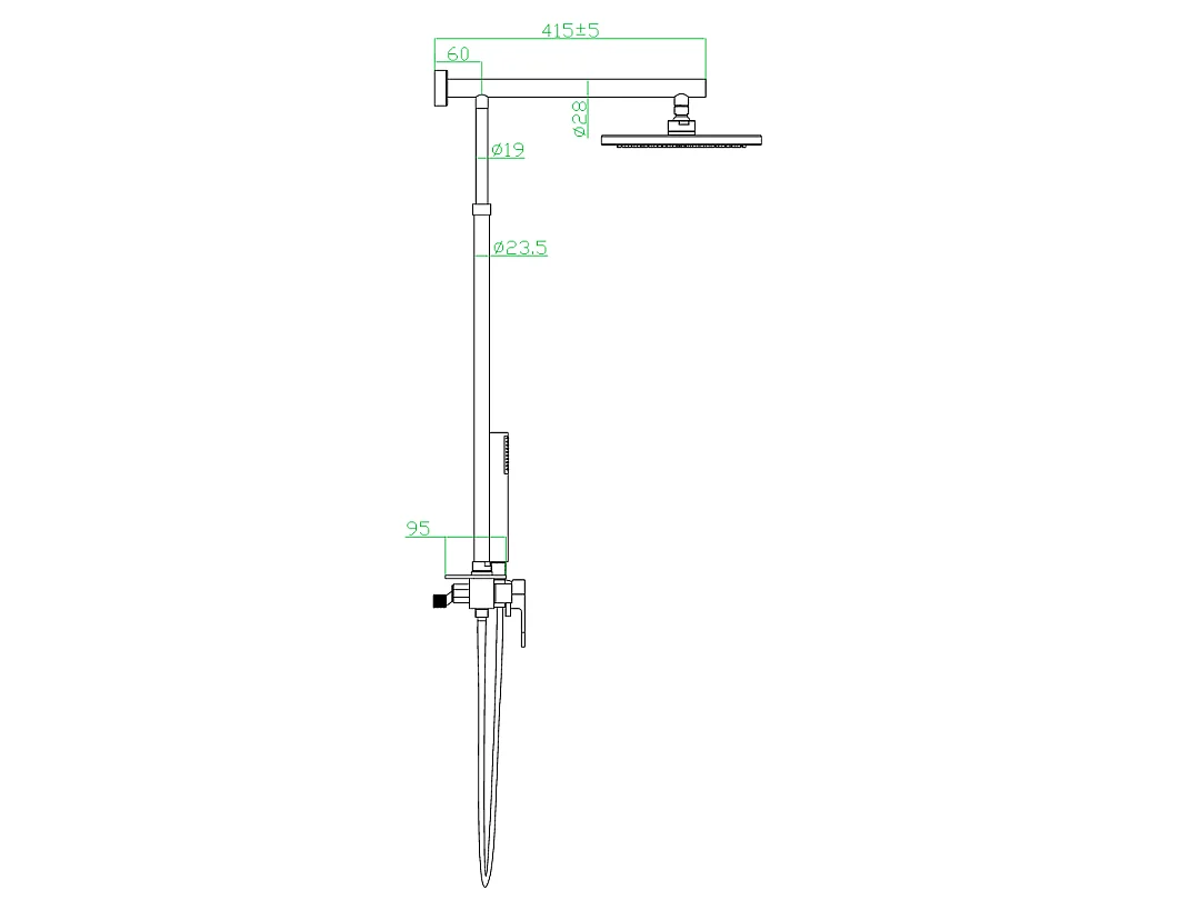 Apsara II mechanische douchekolom met chromen planchet - Essebagno