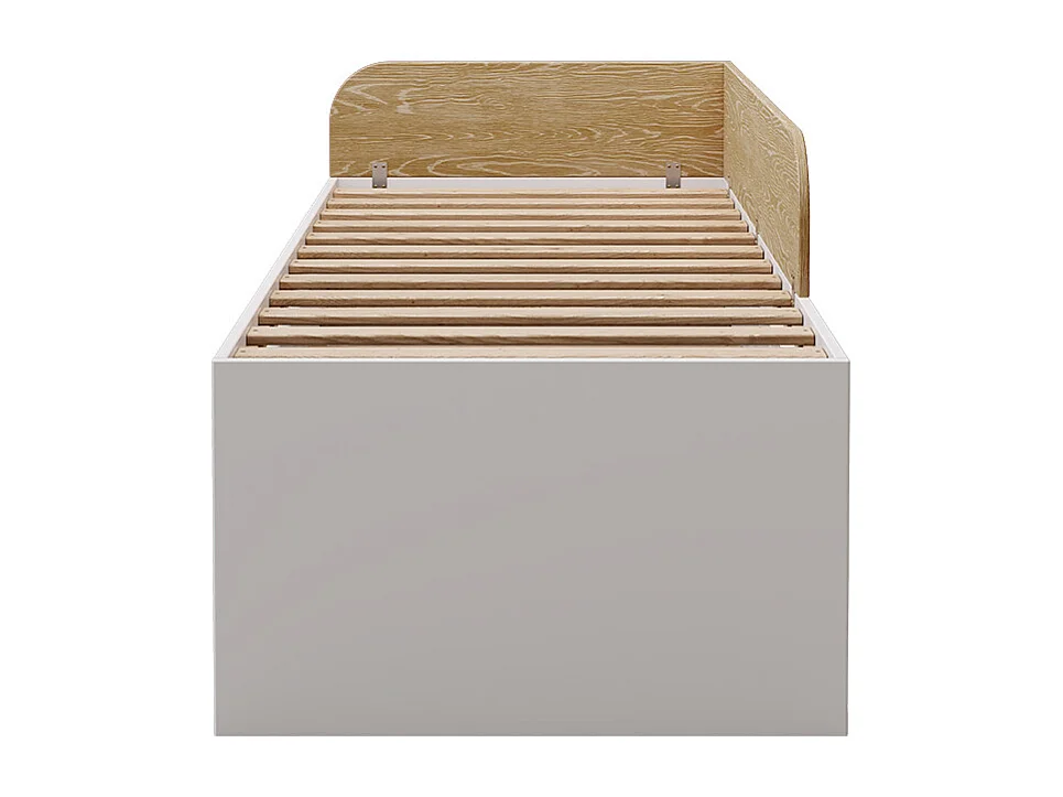 Lit gigogne 3 places 90x200 cm bois massif blanc NOHA