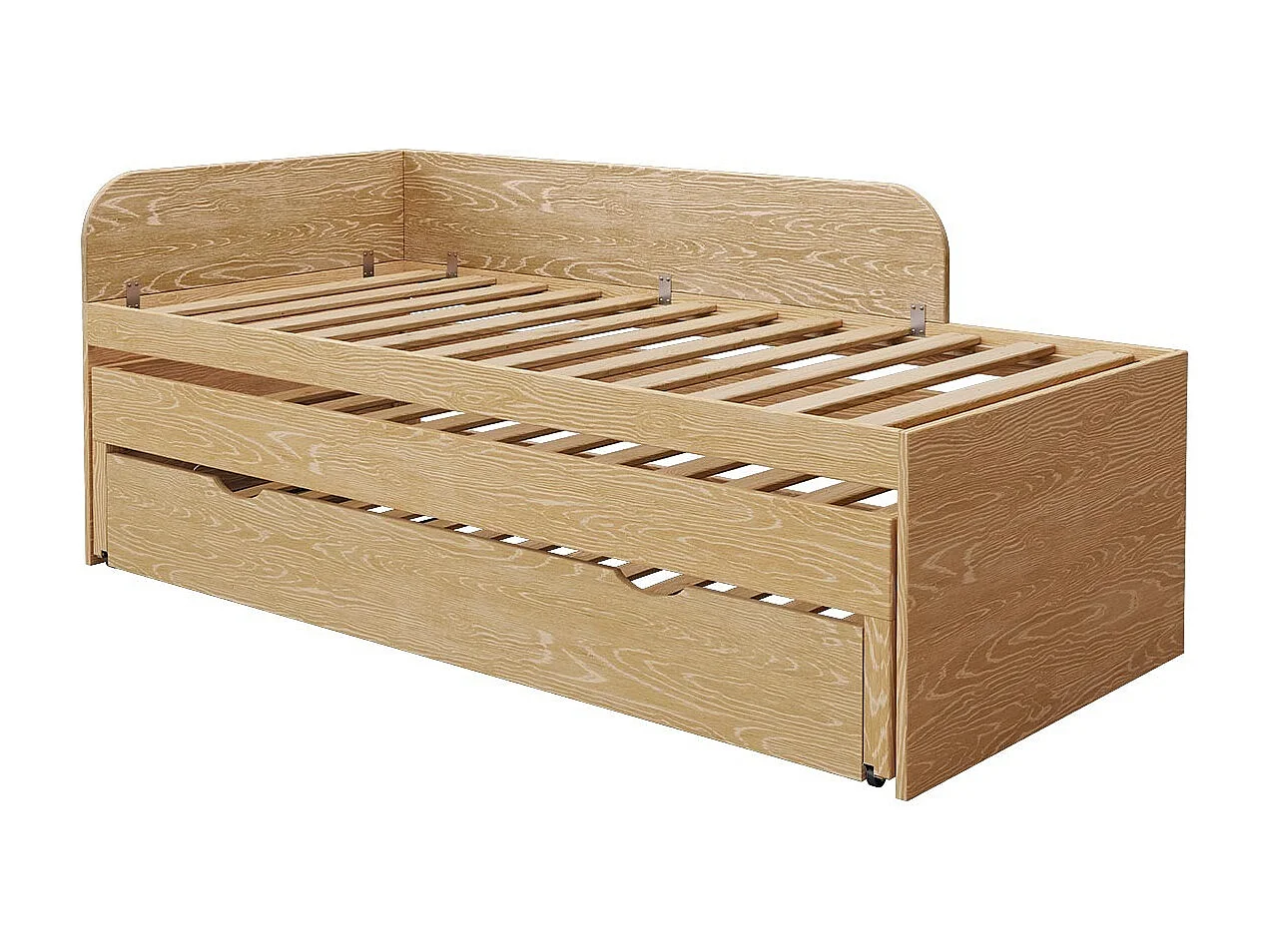 Lit gigogne 3 places 90x200 cm bois massif bois NOHA