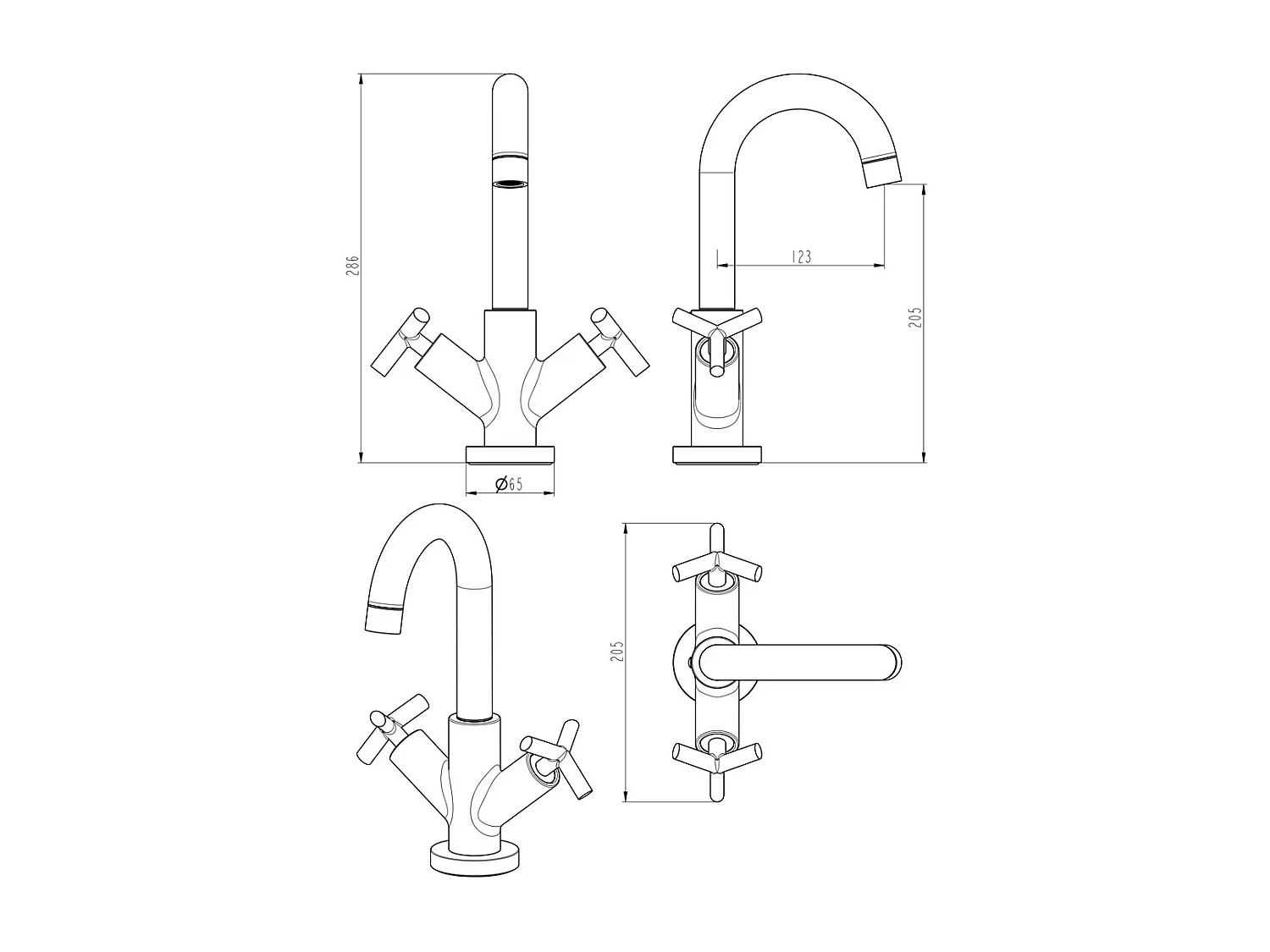 Essekross Misturadora de lavatório preto mate Essebagno