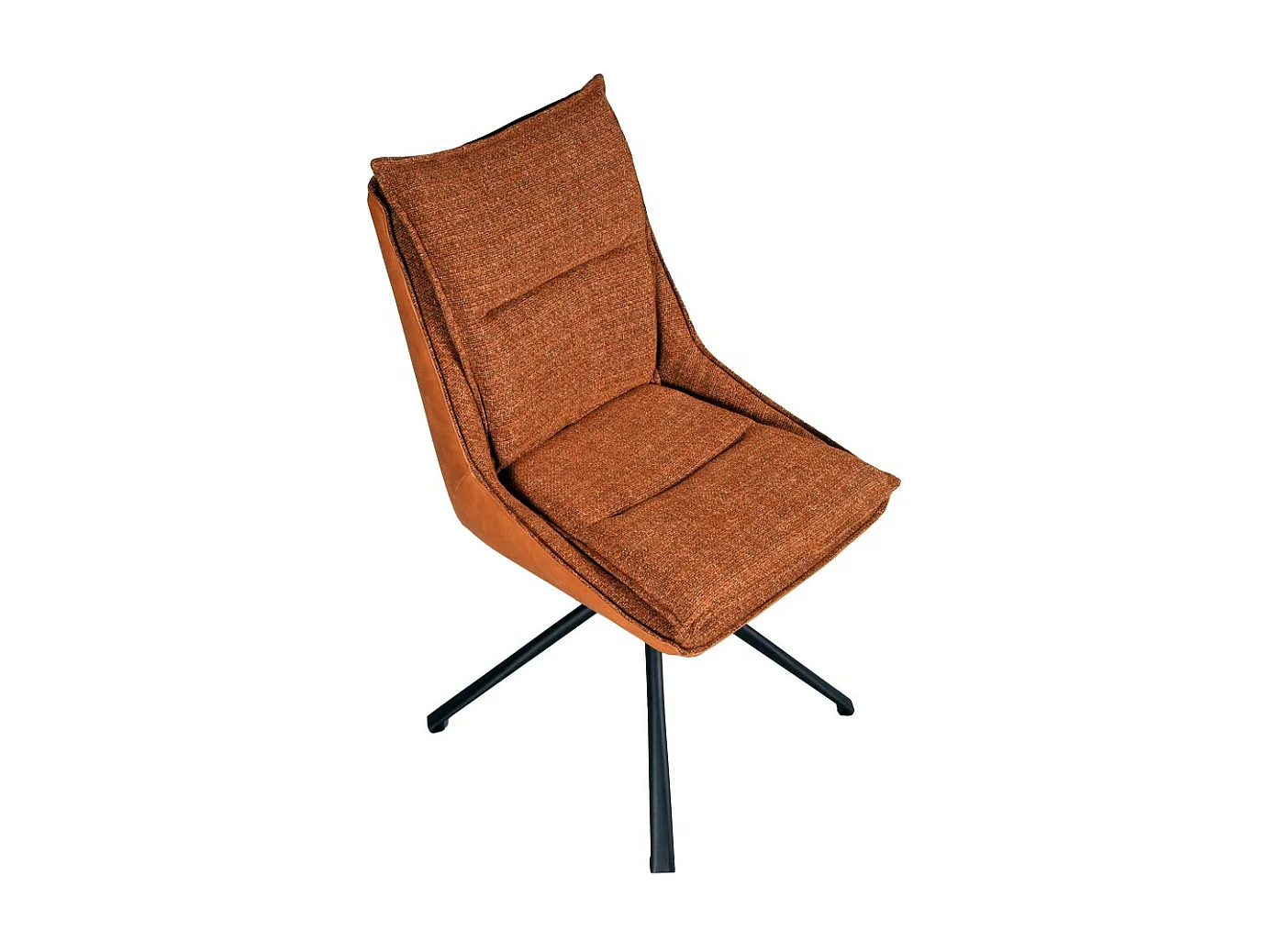 Lot de 2 chaises pivotantes de salle à manger JAVA / Brun brique