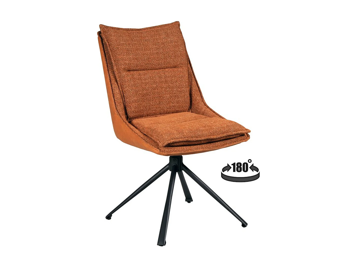 Lot de 2 chaises pivotantes de salle à manger JAVA / Brun brique