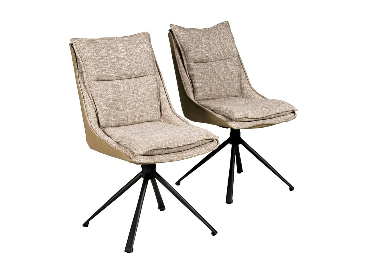 Lot de 2 chaises pivotantes de salle à manger JAVA / Beige