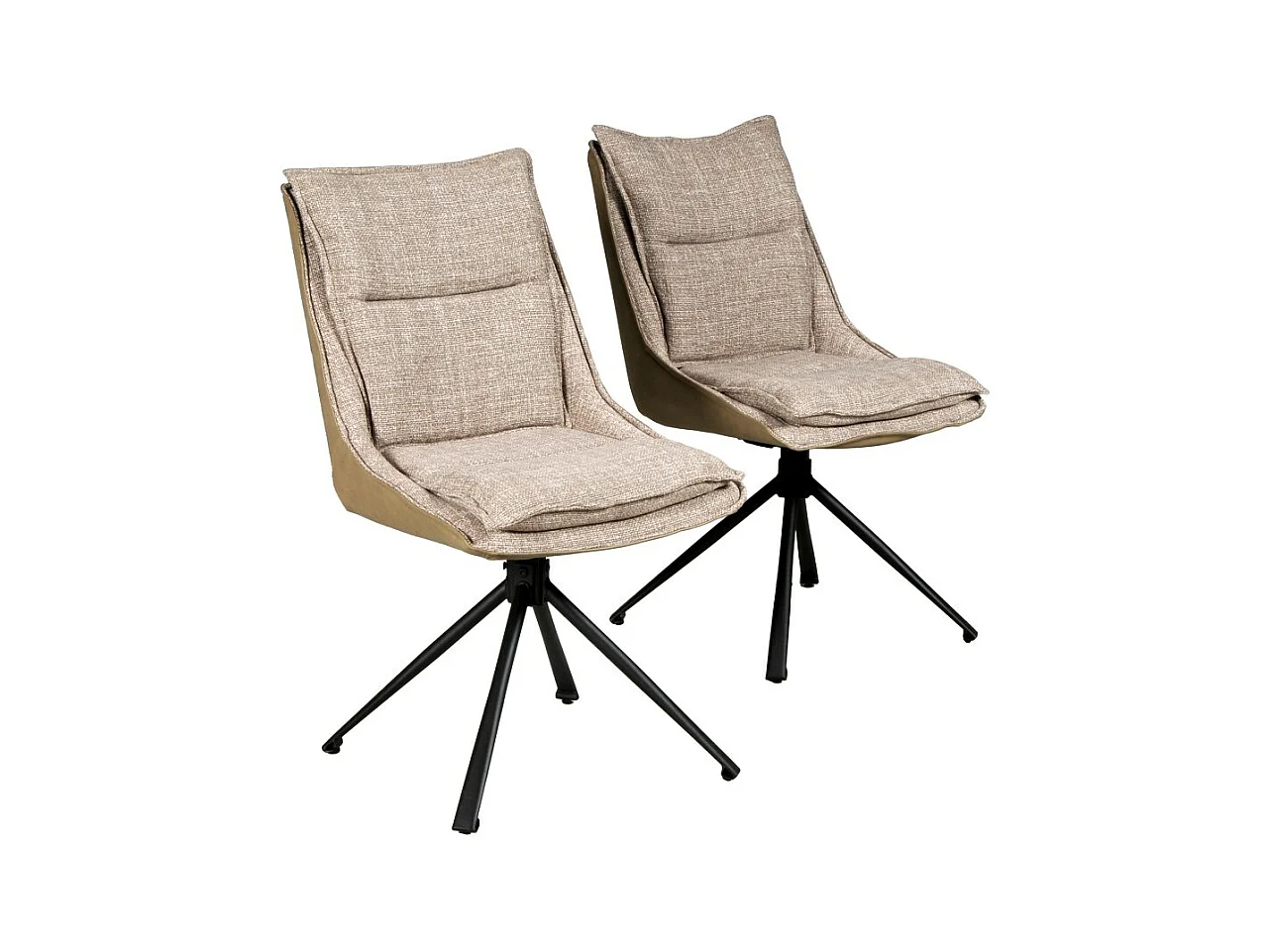 Lot de 2 chaises pivotantes de salle à manger JAVA / Beige