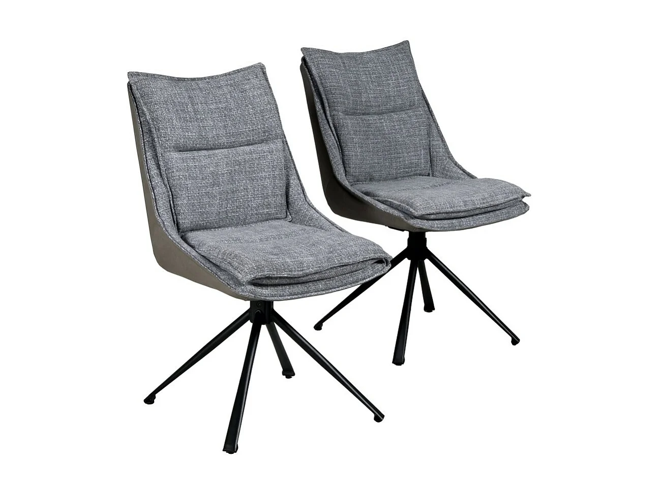 Lot de 2 chaises pivotantes de salle à manger JAVA / Gris foncé