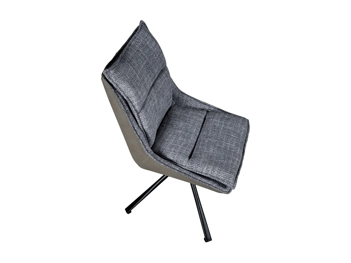 Lot de 2 chaises pivotantes de salle à manger JAVA / Gris foncé