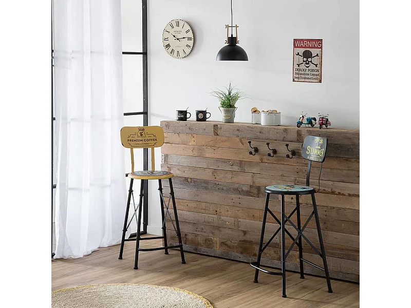 Sgabello in metallo nero 46x100x40h cm