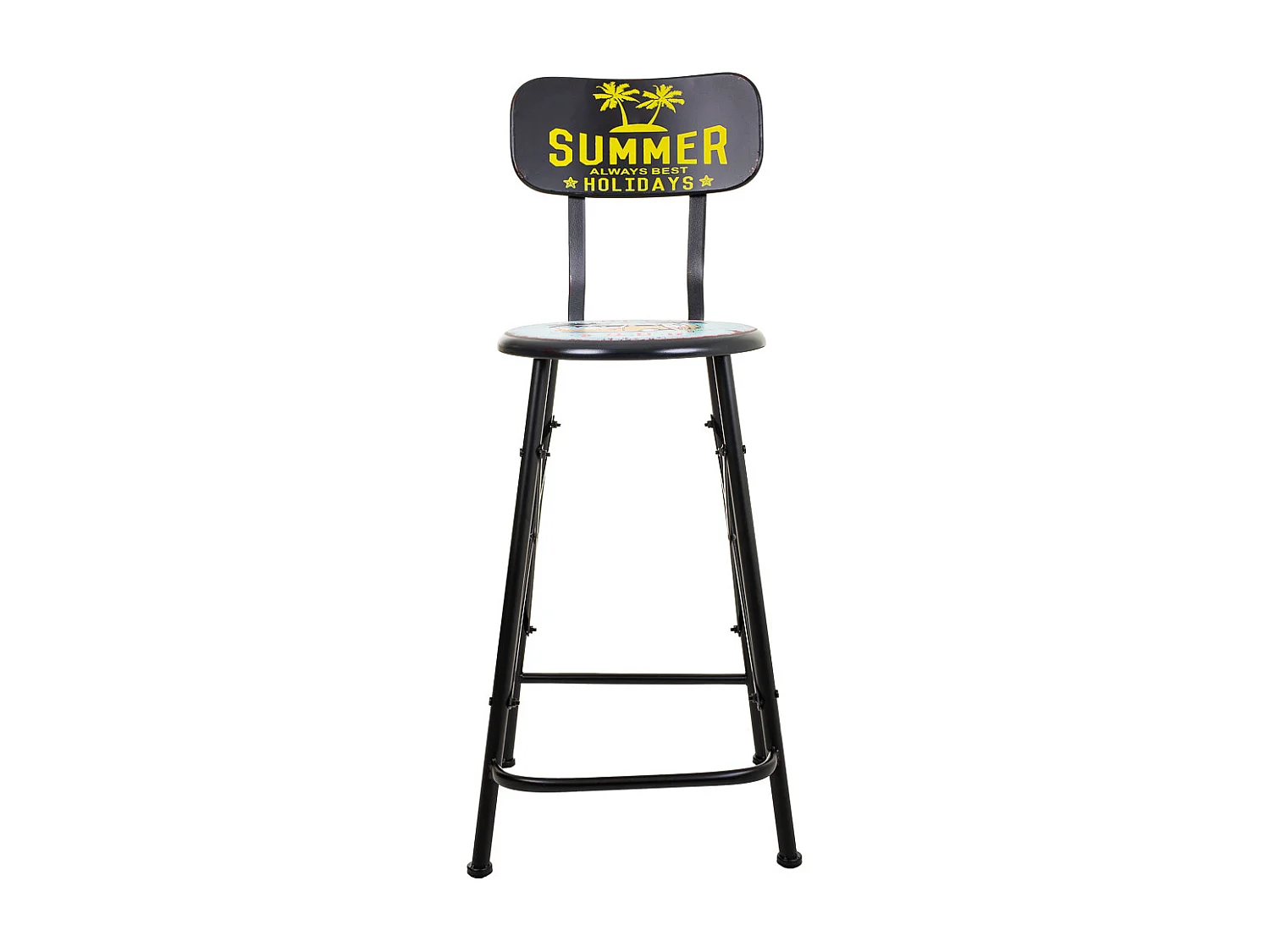 Sgabello in metallo nero 46x100x40h cm