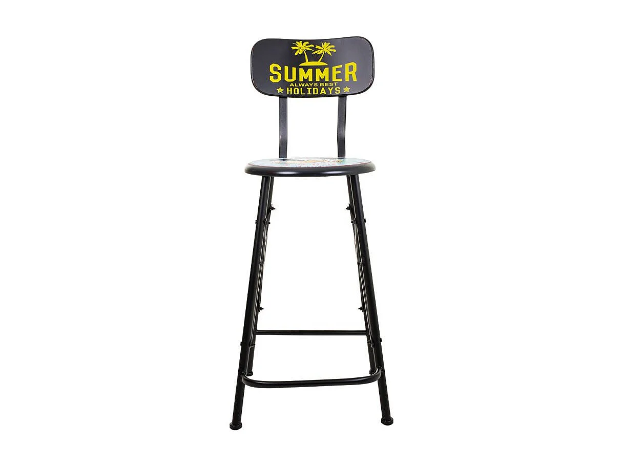 Tabouret en métal noir 46x100x40h cm