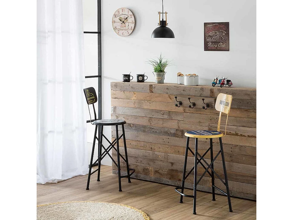 Sgabello in metallo nero 46x100x40h cm