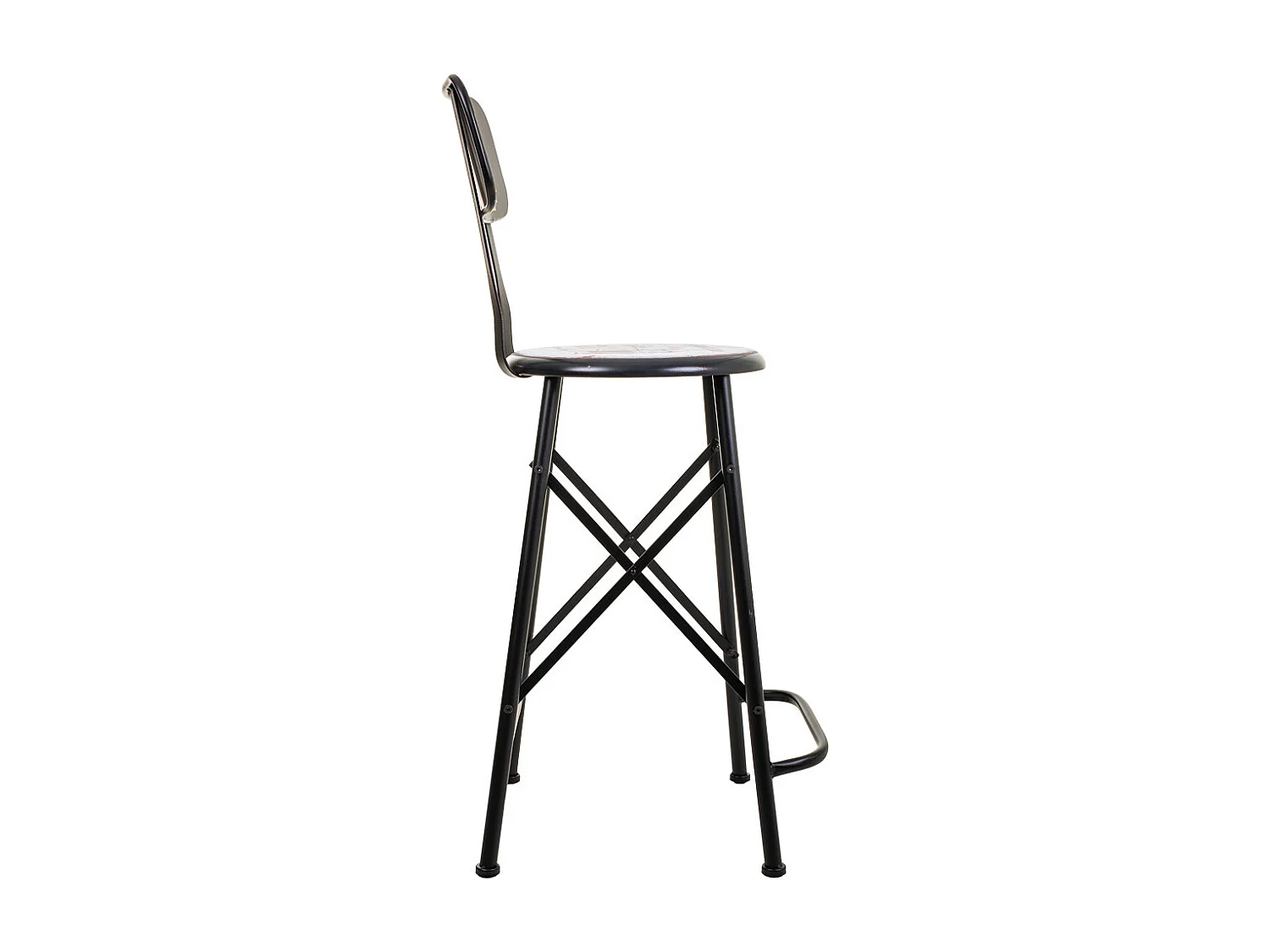 Sgabello in metallo nero 46x100x40h cm