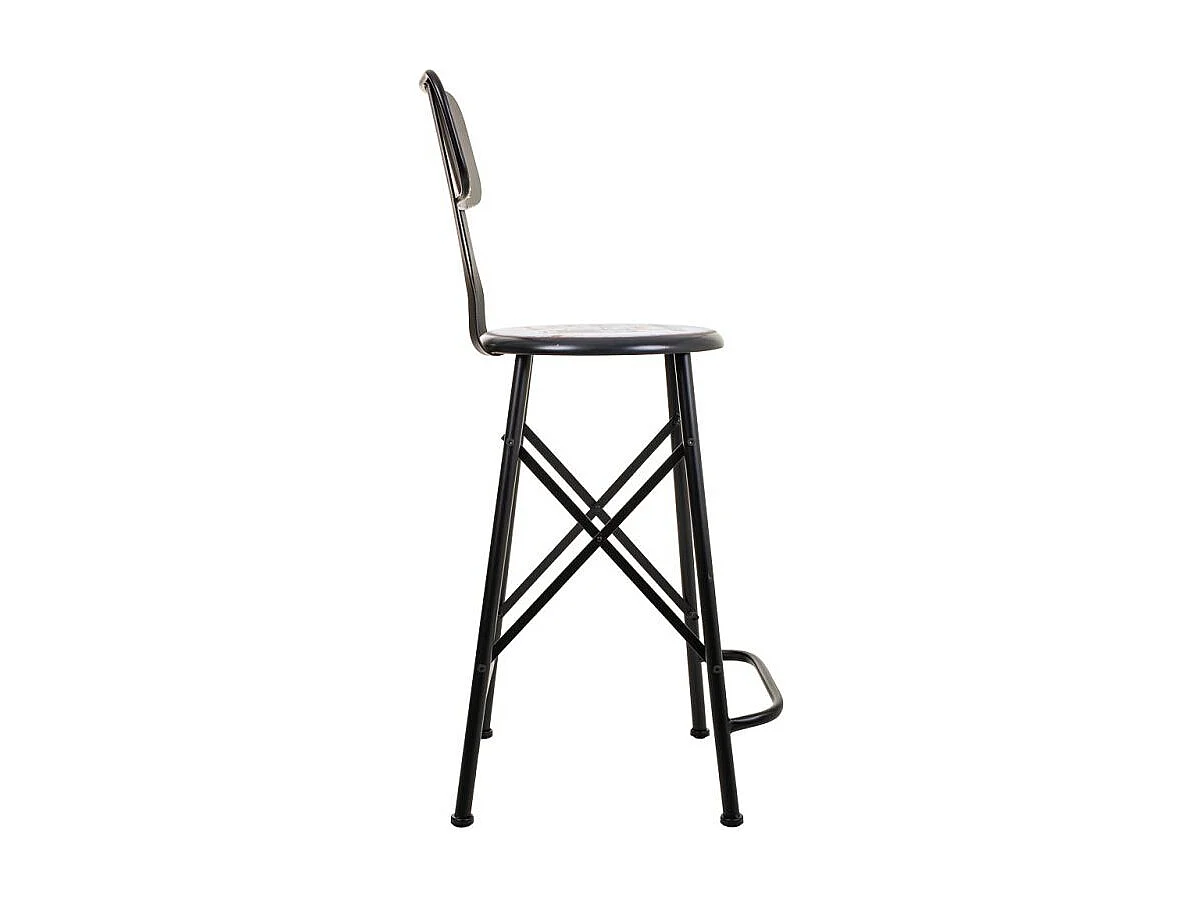 Sgabello in metallo nero 46x100x40h cm