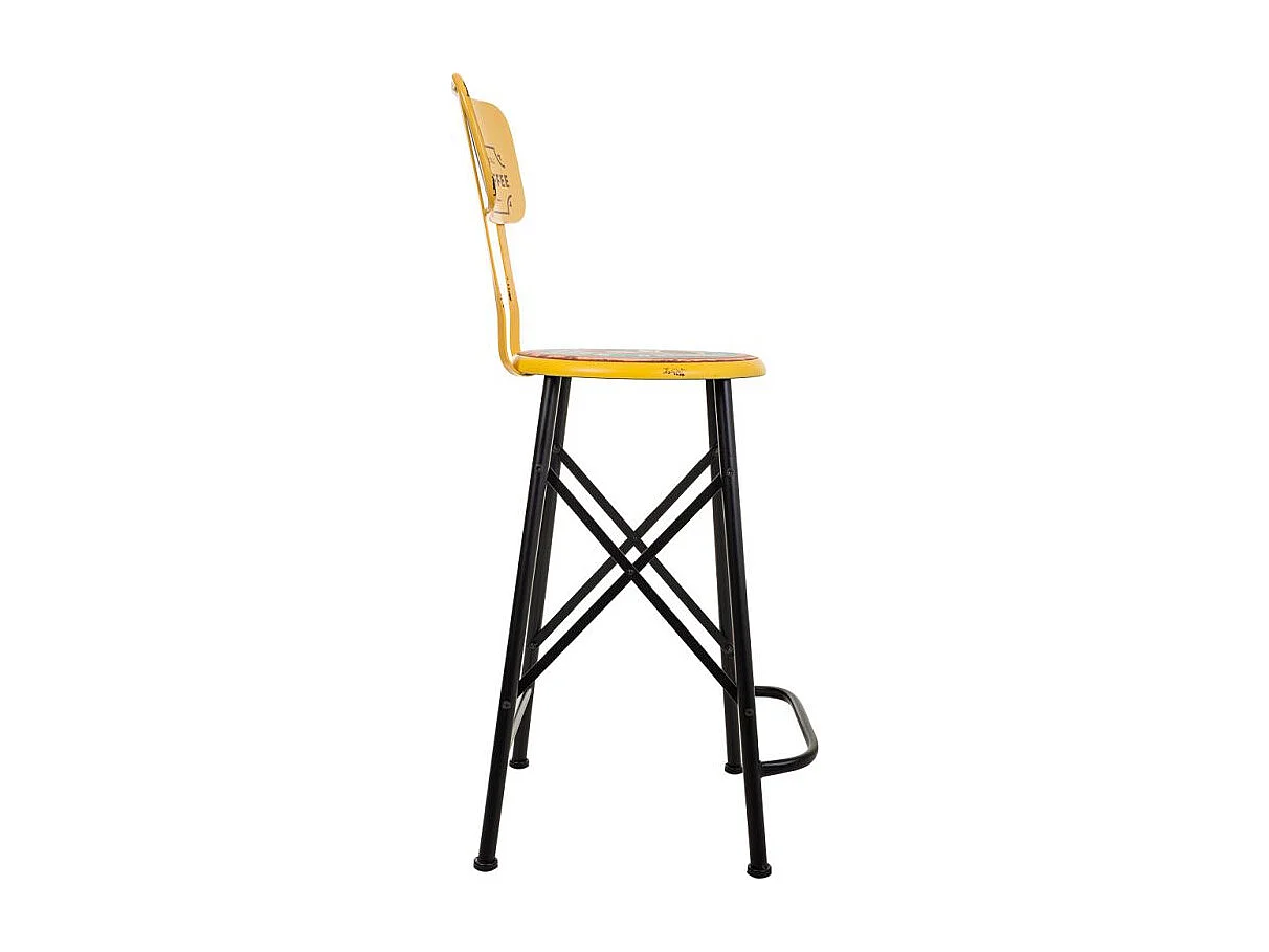 Tabouret en métal jaune 46x100x40h cm