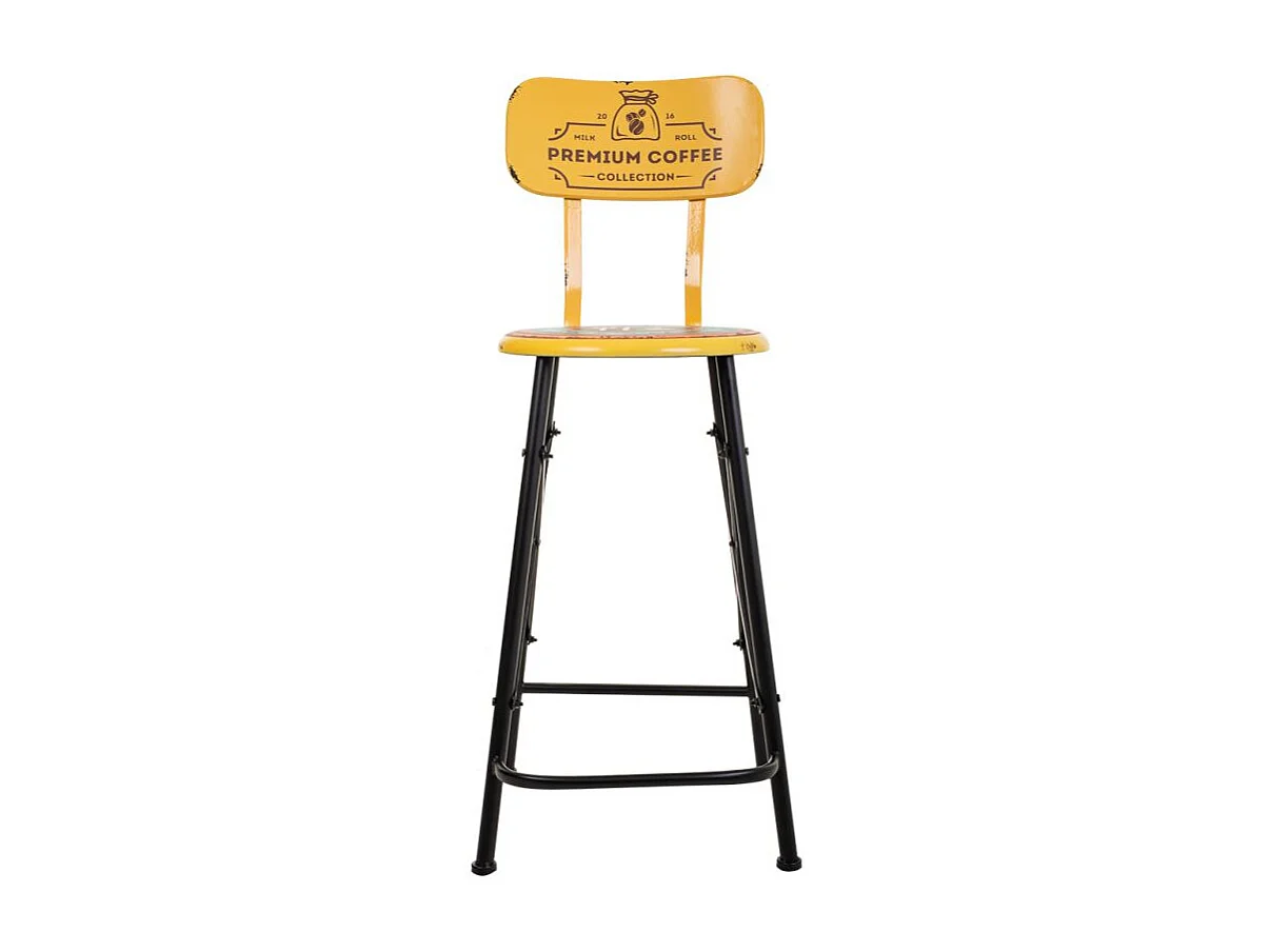 Tabouret en métal jaune 46x100x40h cm