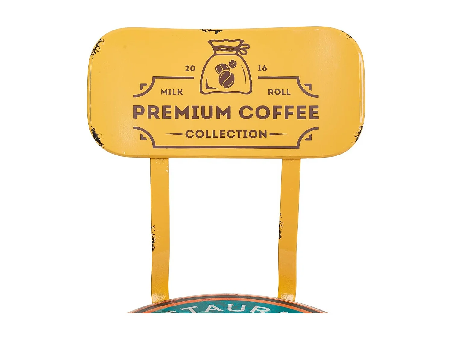 Tabouret en métal jaune 46x100x40h cm