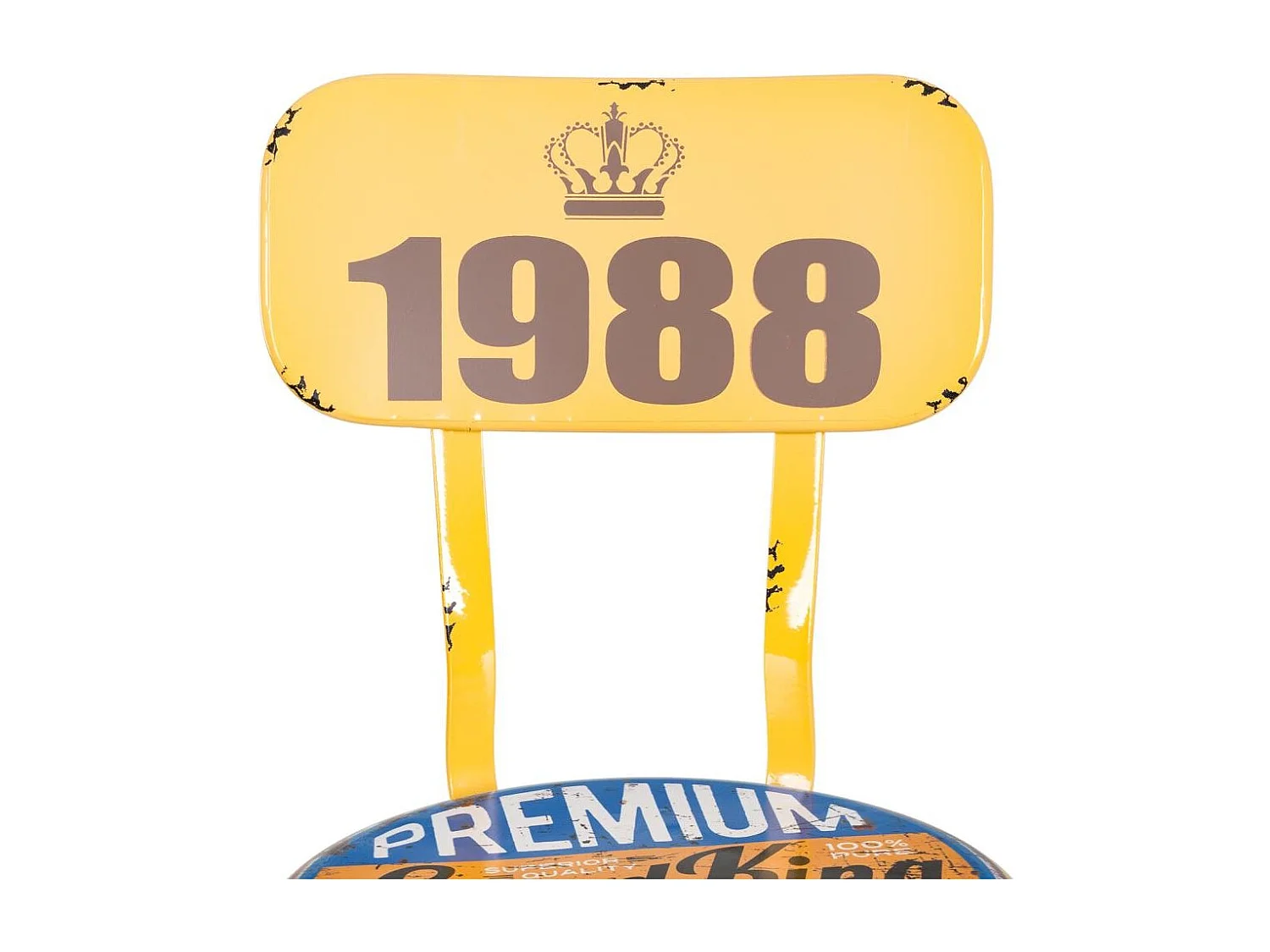 Banquinho de metal amarelo 46x100x40h cm