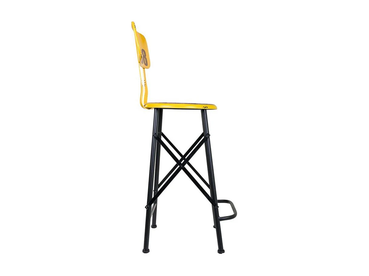 Tabouret en métal jaune 46x100x40h cm