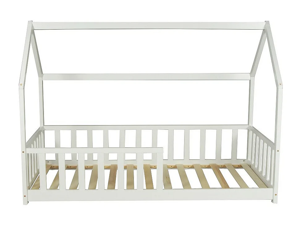 Lit cabane Kiwi 90x190 avec sommier et matelas /Blanc