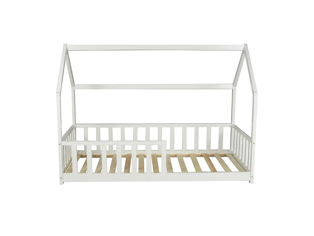 Lit cabane Kiwi 90x190 avec sommier et matelas /Blanc