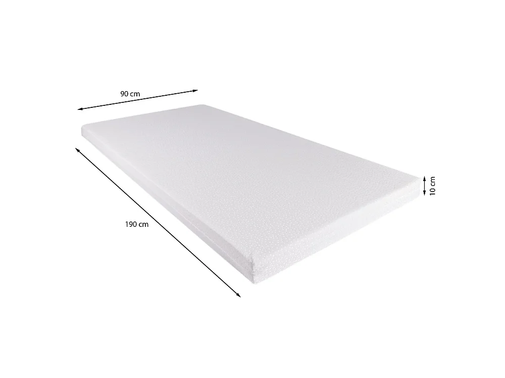 Lit cabane Kiwi 90x190 avec sommier et Matelas /Blanc