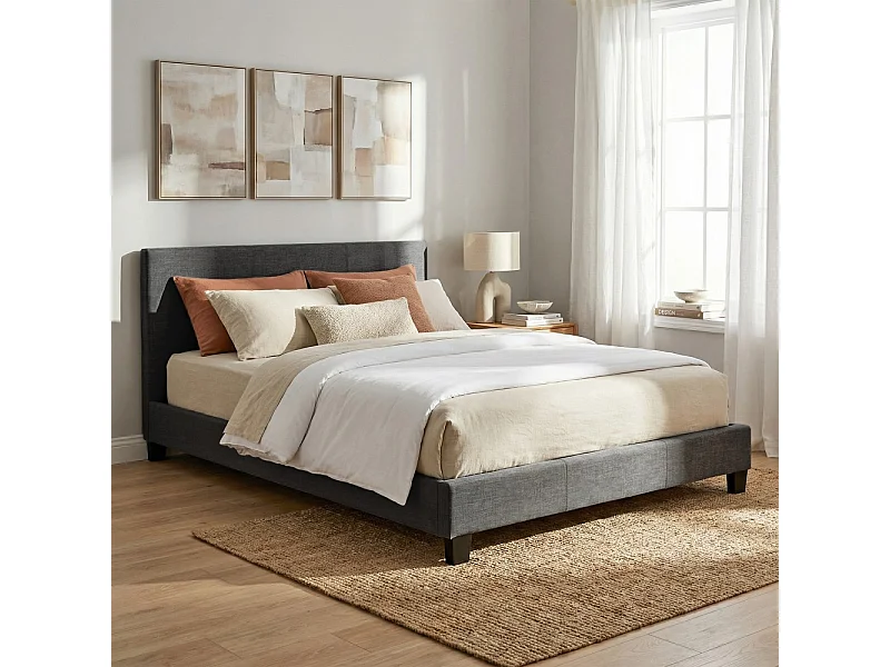 Ensemble Matelas + Lit 140x190 DUBLIN / Gris foncé