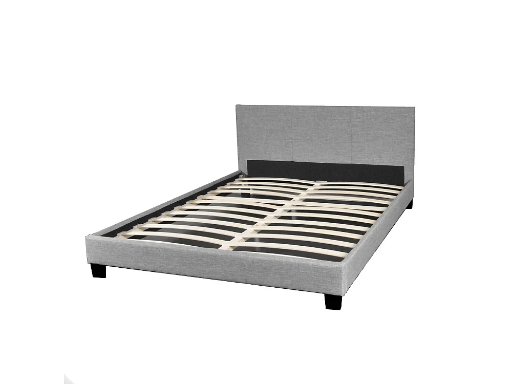 Ensemble Matelas + Lit 140x190 DUBLIN / Gris clair