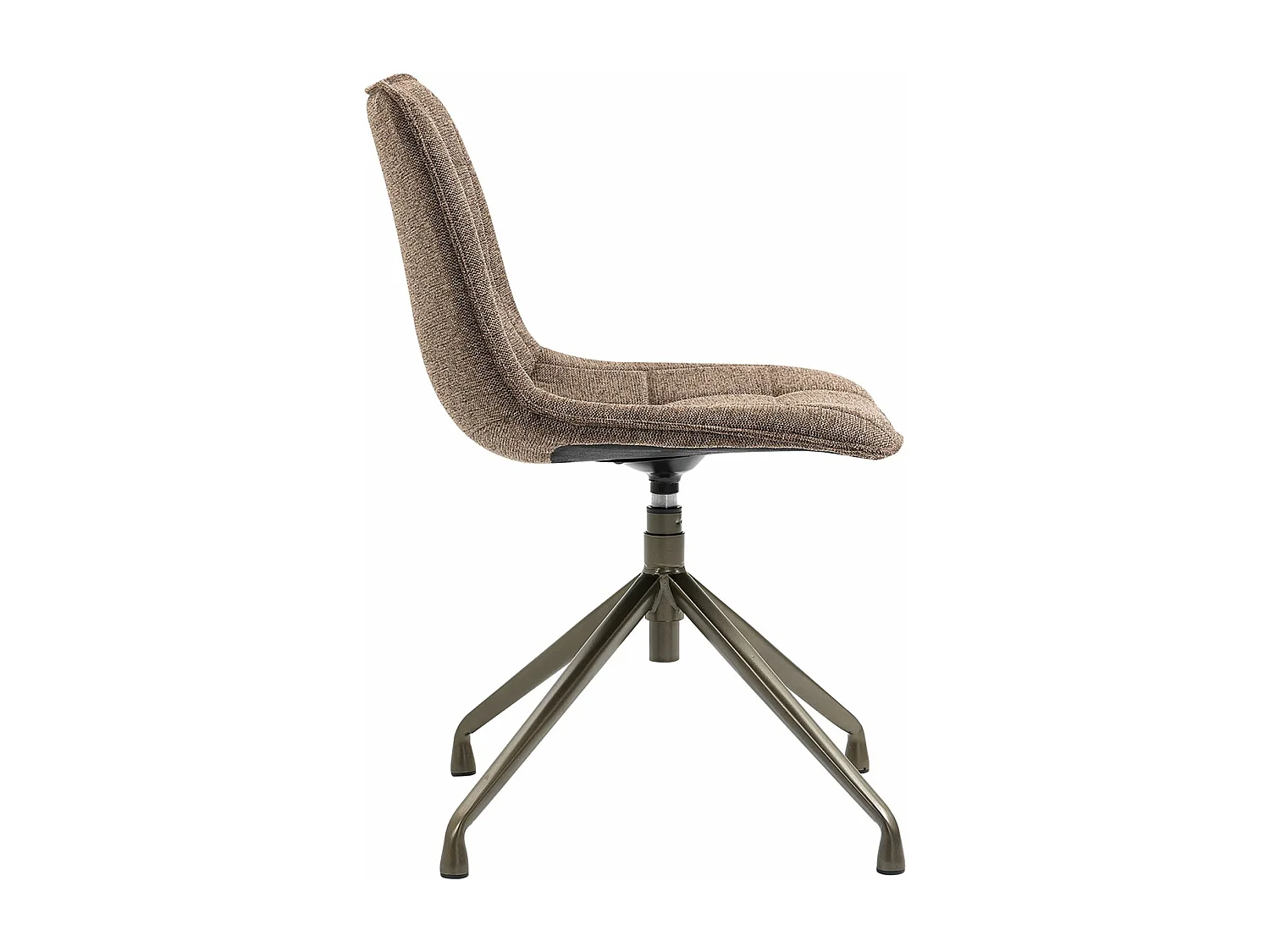 Lot de 2 chaises de salle à manger RIO avec piètement métal et revêtement en tissu brun clair