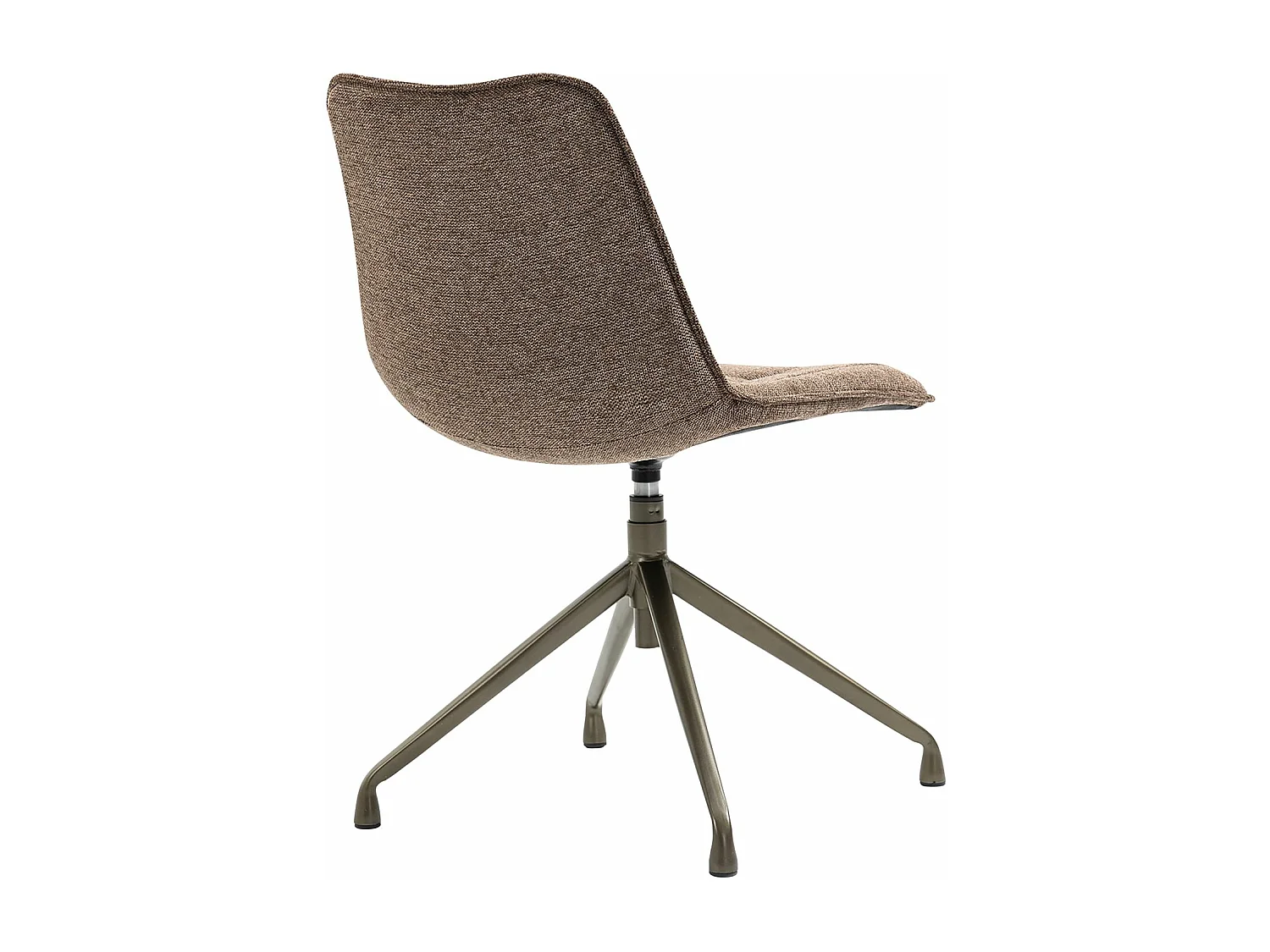 Lot de 2 chaises de salle à manger RIO avec piètement métal et revêtement en tissu brun clair