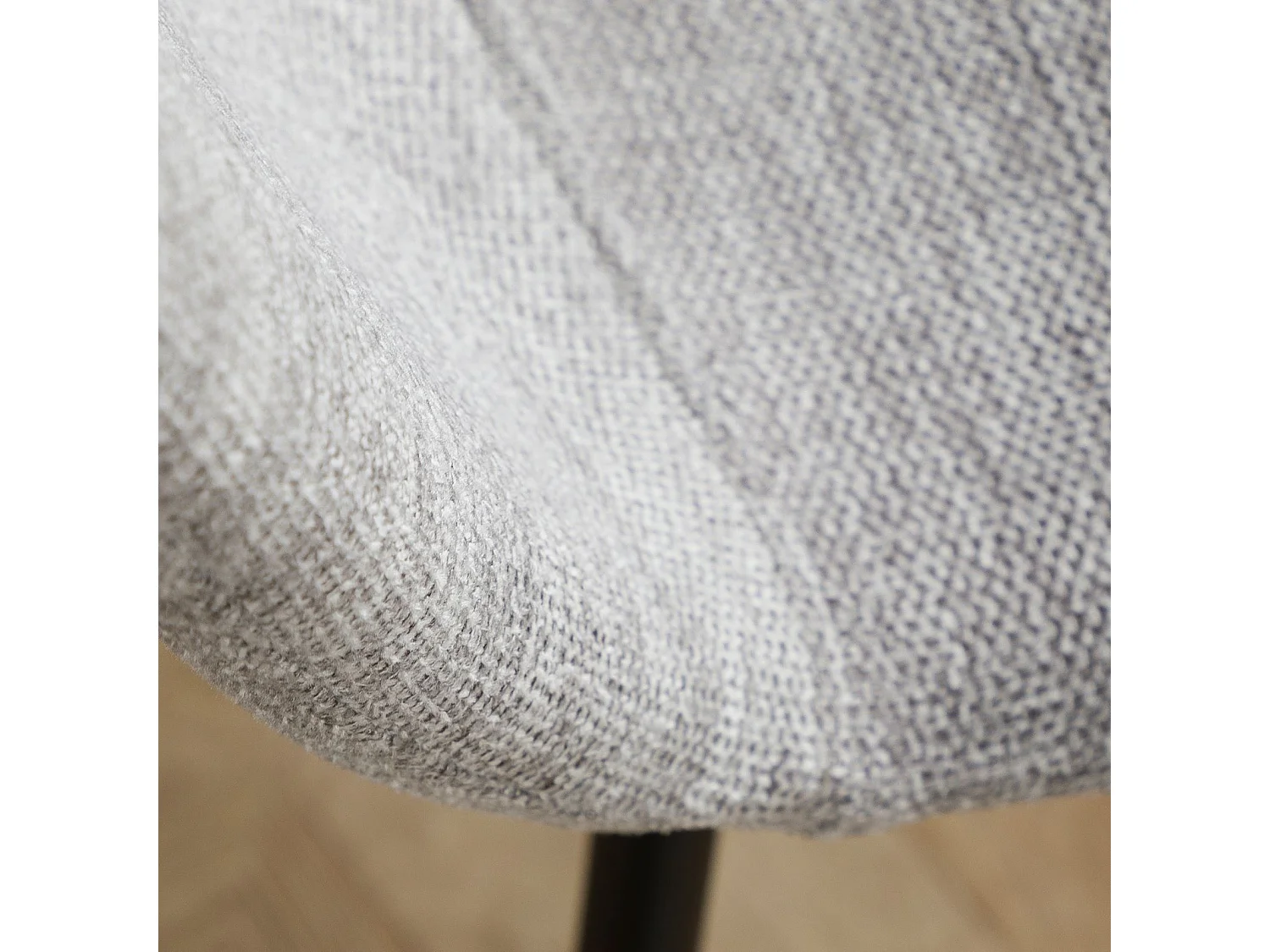 Lot de 4 chaises AUDREY avec revêtement en tissu gris et structure en métal noir, chaise de salle à manger