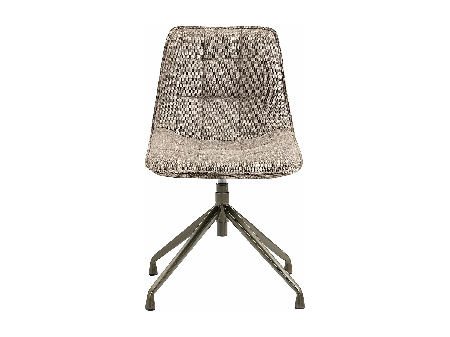 Lot de 2 chaises de salle à manger RIO avec piètement métal et revêtement en tissu beige