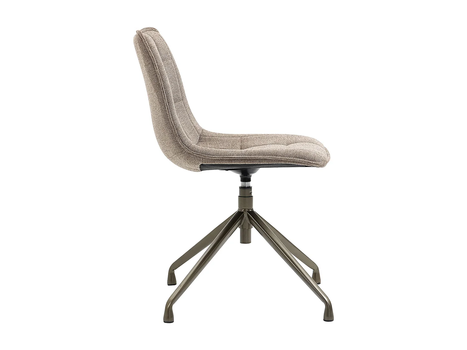 Lot de 2 chaises de salle à manger RIO avec piètement métal et revêtement en tissu beige