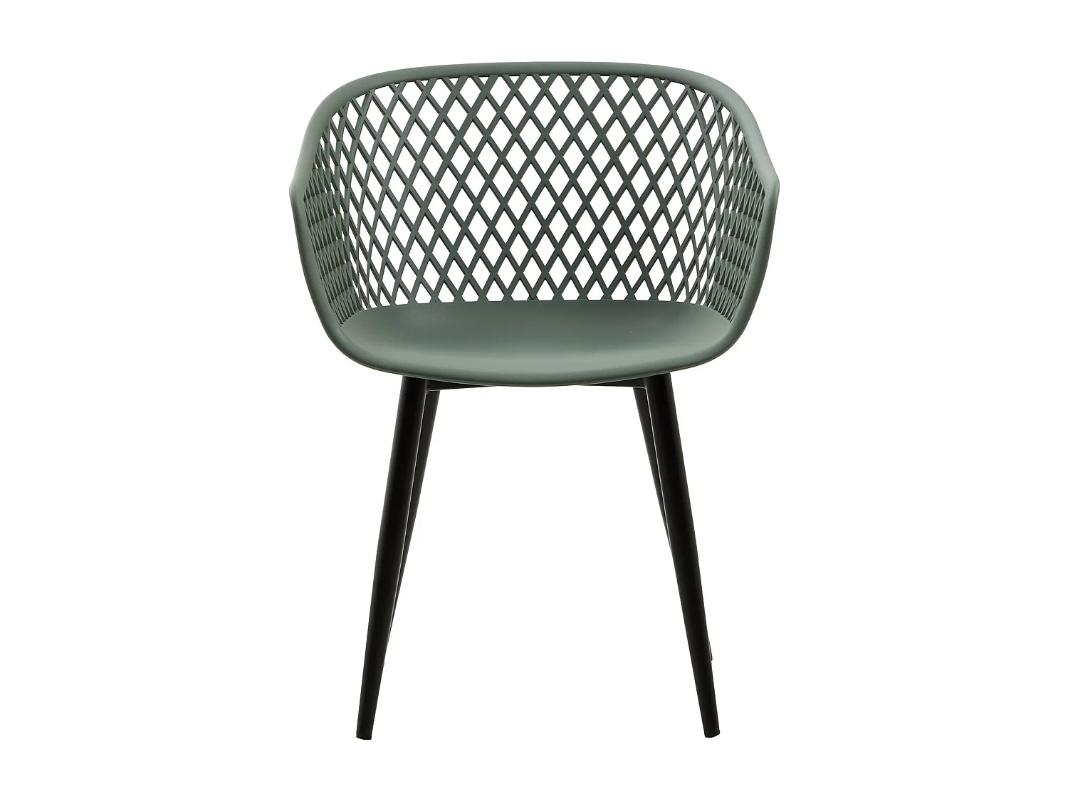 Lot de 4 chaises de salle à manger ou cuisine MADEIRA en plastique vert de gris