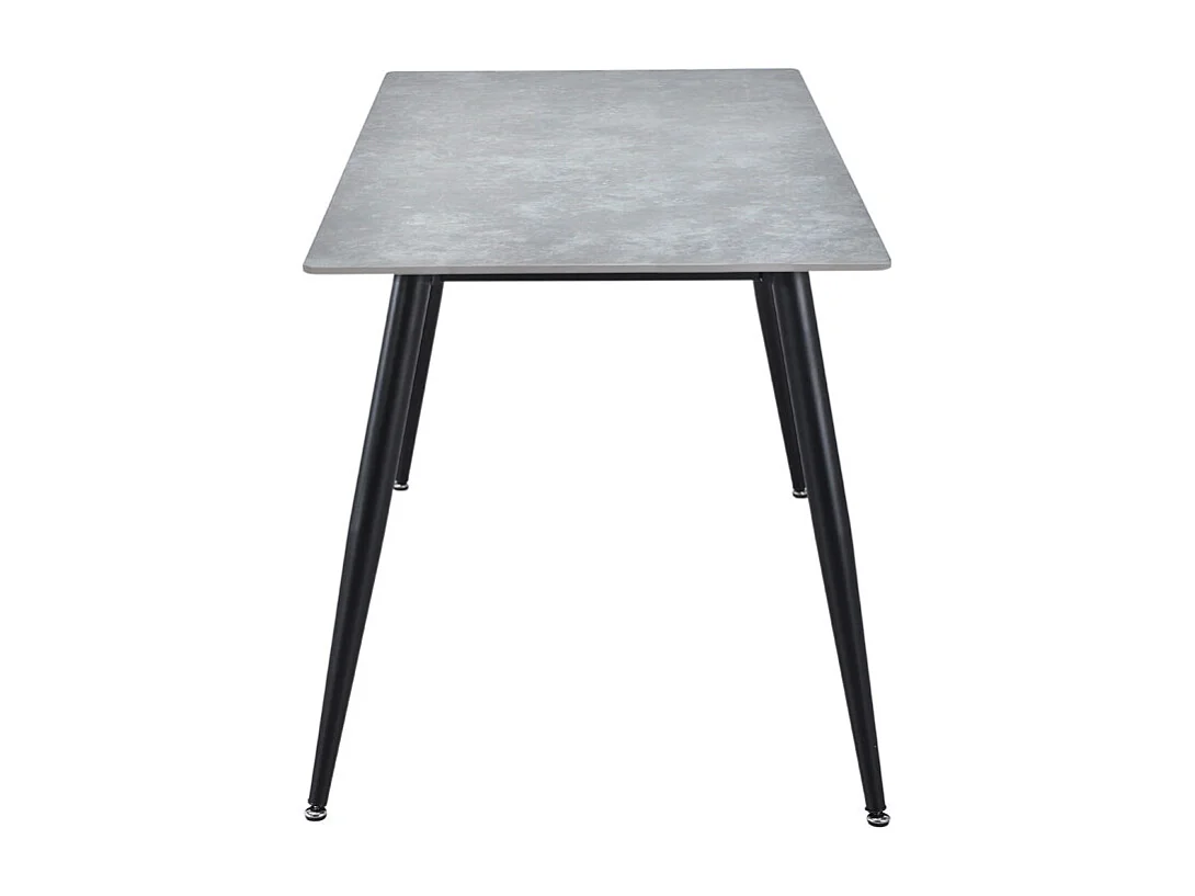 Table 130 x 70 cm céramique gris béton pieds métal noir - RYDER 2