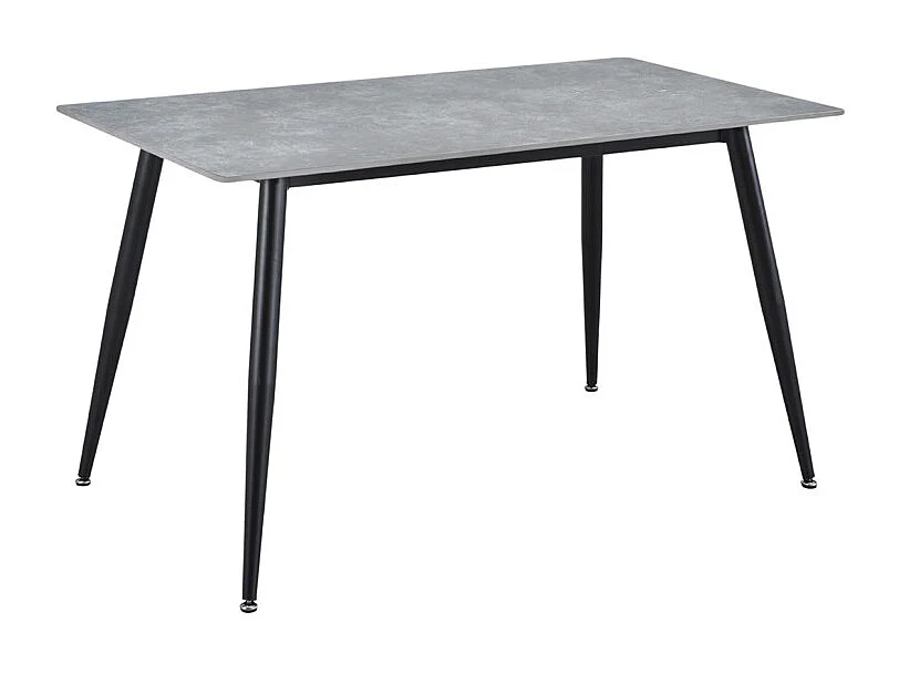 Table 130 x 70 cm céramique gris béton pieds métal noir - RYDER 2
