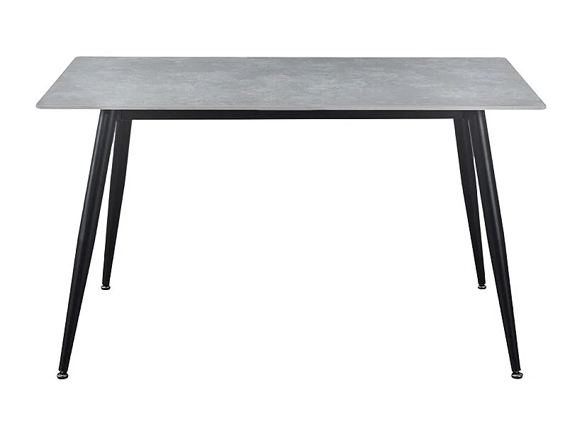 Table 130 x 70 cm céramique gris béton pieds métal noir - RYDER 2