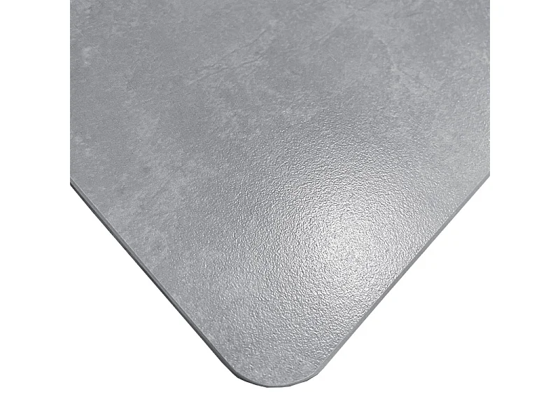 Table 130 x 70 cm céramique gris béton pieds métal noir - RYDER 2