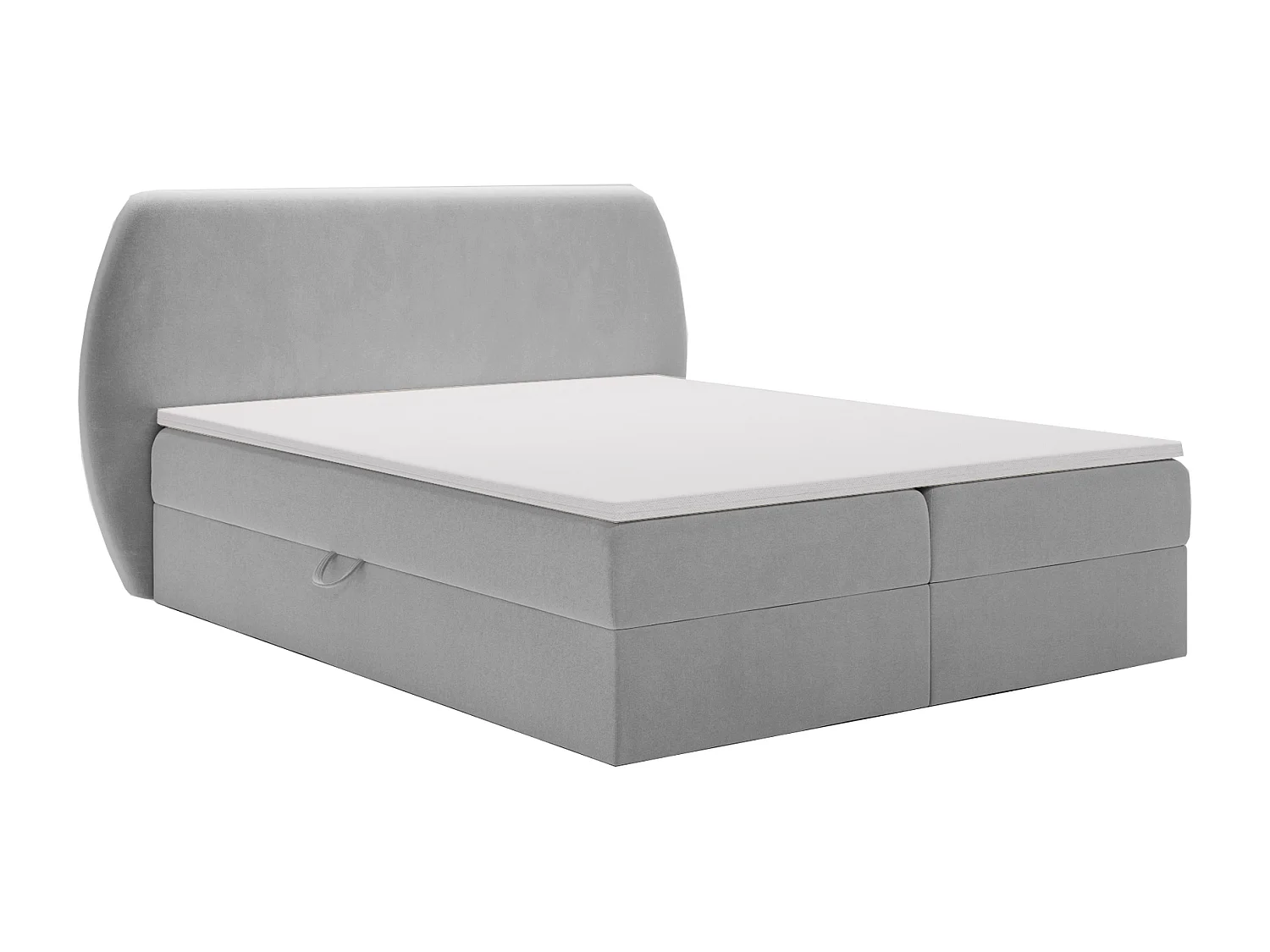 Boxspringbed 180x200 Cartagena - bed met geïntegreerde veringmatras, topper, opbergruimte - gestoffeerd bed lichtgrijs (Komodo 20)