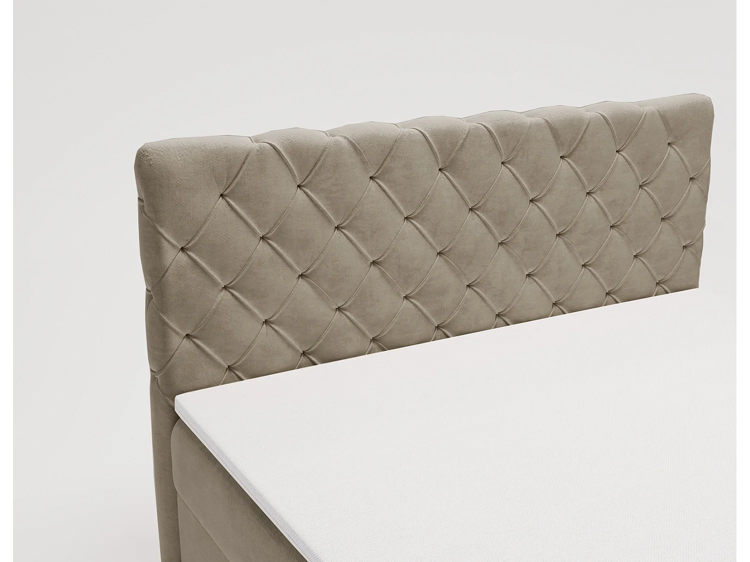 Gestoffeerd bed 160x200 Portofino - bed met opbergruimte, geïntegreerde veringmatras - Tweepersoonsbed beige (Elegance 5)