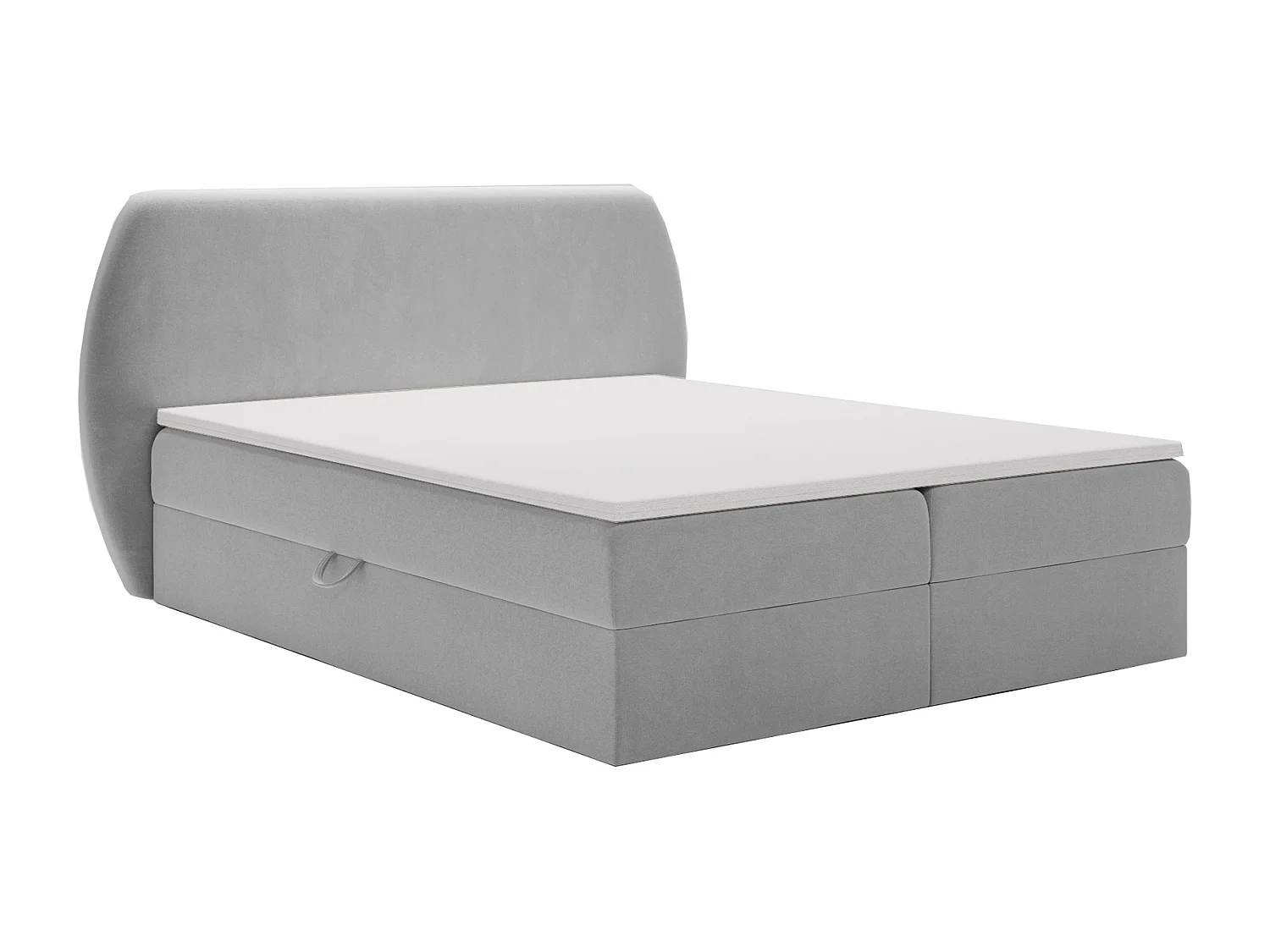 Lit adulte 140x200 cm Cartagena - Lit capitonné avec Rangement, Matelas H3 - Lit double Gris clair (Komodo 20)
