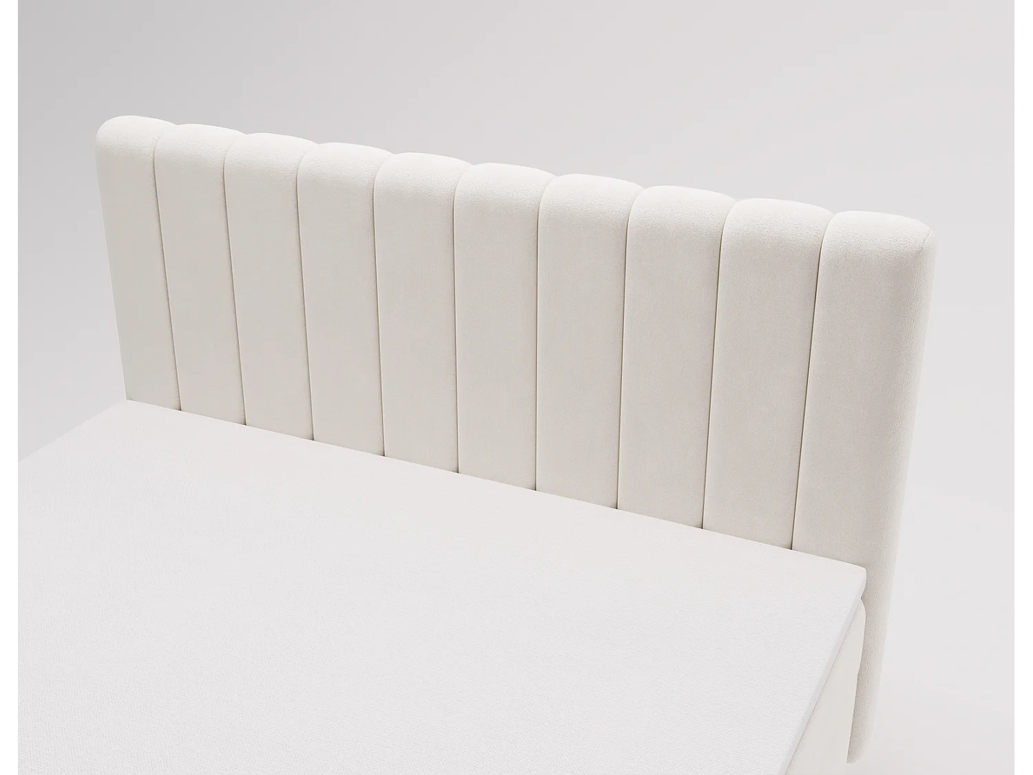 Tweepersoonsbed 140x200 Florence Box, gestoffeerd bed met opbergruimte - bed met matras en topper, crème (Komodo 10)